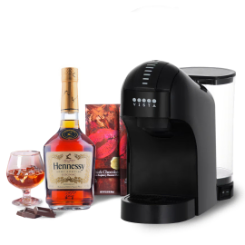 Coffee Machine and Cognac Indulgence Gift Set