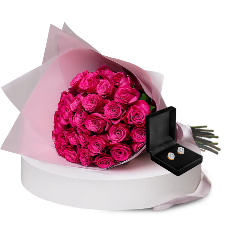 Rosy Radiance and Diamond Earrings Gift Set