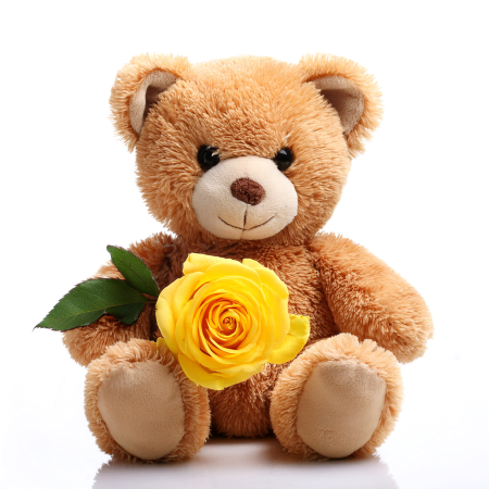 Weisser bär und eine Grand Rose